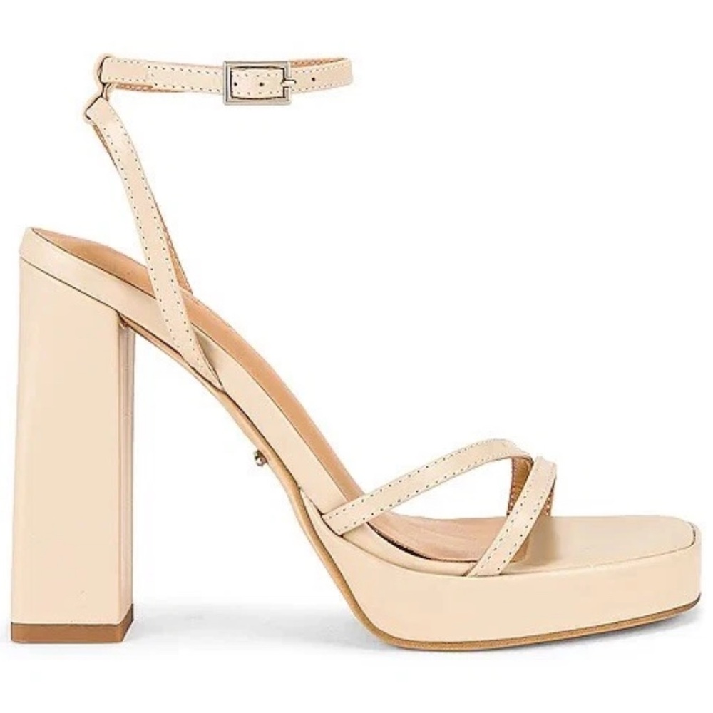 Tony Bianco Detroit Heels Platform Vanilla Capretto Cream 7 $210